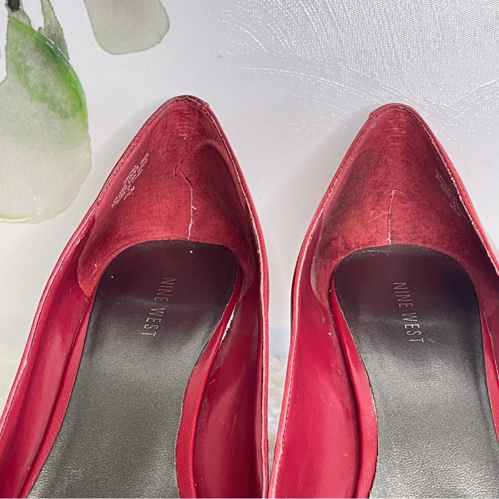 Nine West Red Pointy Heels Wide Feet Size 9.5 - Picture 11 of 13